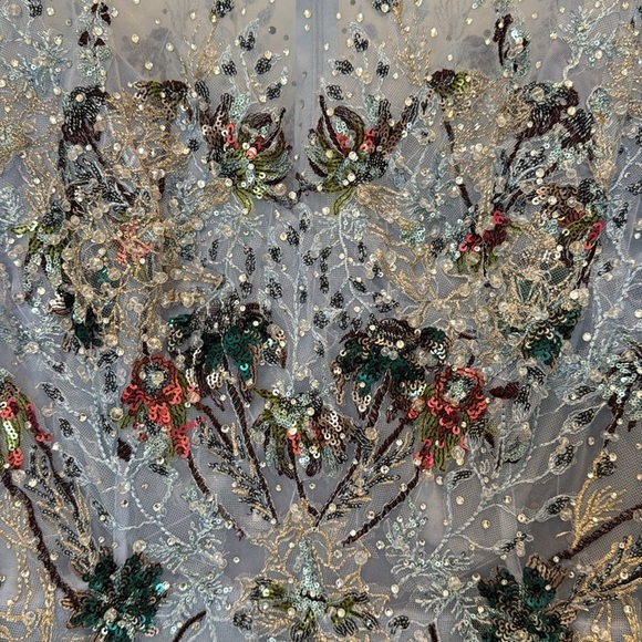 NWT Mac Duggal 20436 Embellished Multi Color Flutter Sleeve A-Line Dress Size 16 - Picture 6 of 11